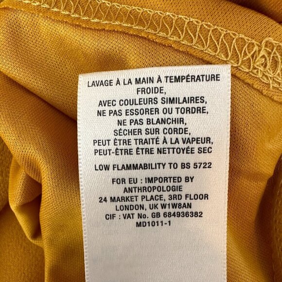 NWT Anthropologie Maeve Mustard Yellow Lace Detail Long Sleeve Dress - Picture 13 of 13